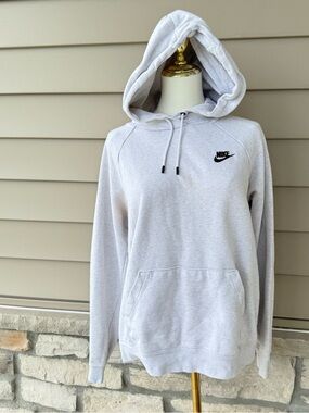 Nike Women's Heather Light Gray Pullover Hoodie Sweatshirt